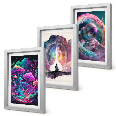 Dekoracja ścienna zestaw obrazów Kolorowe ilustracje w stylu fantasy sztuka