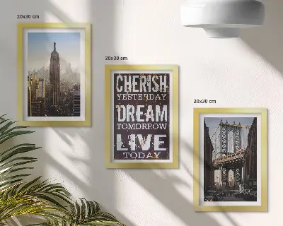 Dekoracja ścienna zestaw obrazów Nowojorskie pejzaże z inspirującym cytatem