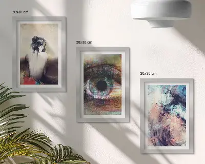 Zestaw obrazów dekoracja ścienna portret kobiety z abstrakcyjnym okiem w kolorowych emocjach