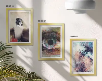 Zestaw obrazów dekoracja ścienna portret kobiety z abstrakcyjnym okiem w kolorowych emocjach