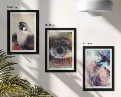 Zestaw obrazów dekoracja ścienna portret kobiety z abstrakcyjnym okiem w kolorowych emocjach