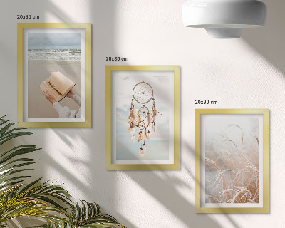 Tryptyk w ramie Spokojne pejzaże delikatne letnie widoki styl boho