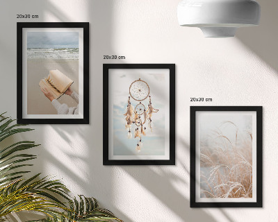 Tryptyk w ramie Spokojne pejzaże delikatne letnie widoki styl boho