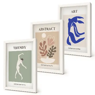 Tryptyk w ramie Stylowe postacie i rośliny postery Henri Matisse