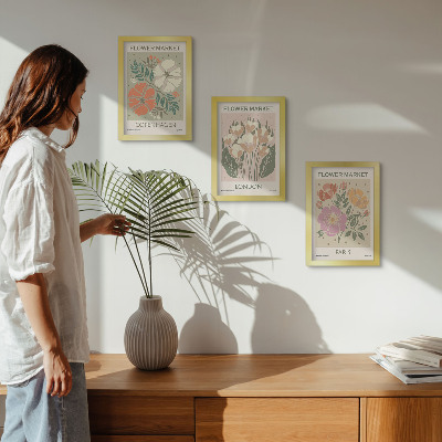 Dekoracja ścienna zestaw obrazów Kwiatowe postery Kopenhaga Londyn Paryż