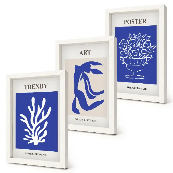 Abstrakcyjne artystyczne postery Henri Matisse tryptyk w ramie