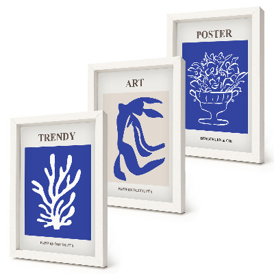 Tryptyk w ramie Abstrakcyjne artystyczne postery Henri Matisse