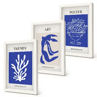 Abstrakcyjne artystyczne postery Henri Matisse tryptyk w ramie