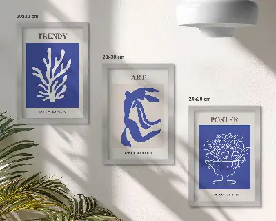Abstrakcyjne artystyczne postery Henri Matisse tryptyk w ramie