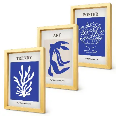 Abstrakcyjne artystyczne postery Henri Matisse tryptyk w ramie