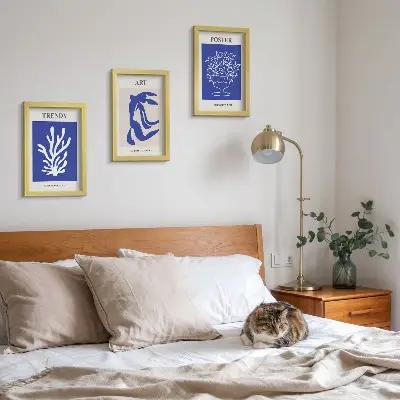 Abstrakcyjne artystyczne postery Henri Matisse tryptyk w ramie