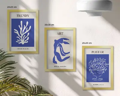 Abstrakcyjne artystyczne postery Henri Matisse tryptyk w ramie