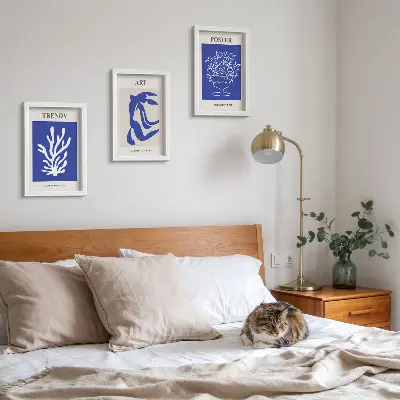 Abstrakcyjne artystyczne postery Henri Matisse tryptyk w ramie
