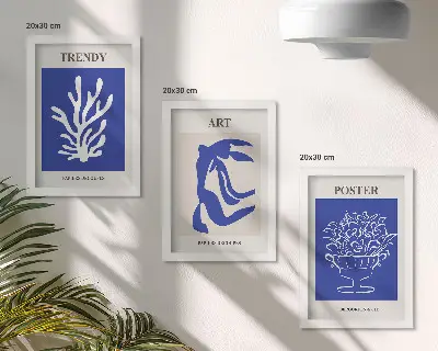 Abstrakcyjne artystyczne postery Henri Matisse tryptyk w ramie