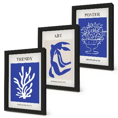 Abstrakcyjne artystyczne postery Henri Matisse tryptyk w ramie