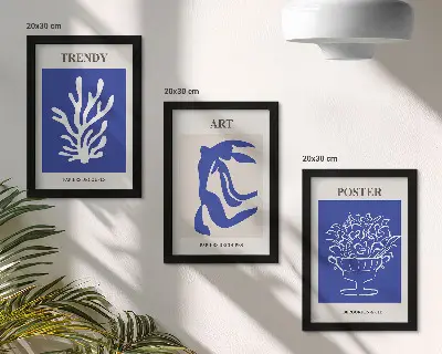 Abstrakcyjne artystyczne postery Henri Matisse tryptyk w ramie