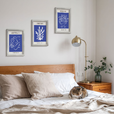 Zestaw 3 obrazów w ramie Stylowe niebieskie postery Henri Matisse