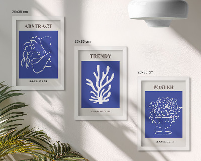 Zestaw 3 obrazów w ramie Stylowe niebieskie postery Henri Matisse