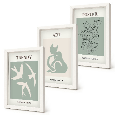 Zestaw 3 obrazów w ramie Stylowe ilustracje Henri Matisse