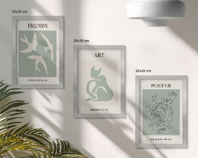 Zestaw 3 obrazów w ramie Stylowe ilustracje Henri Matisse