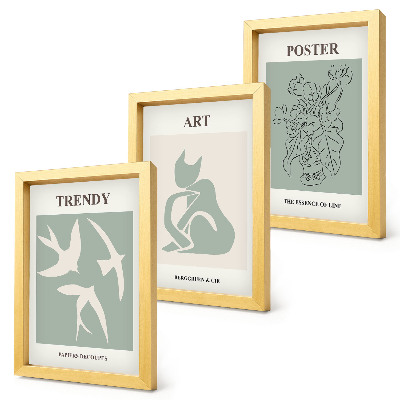 Zestaw 3 obrazów w ramie Stylowe ilustracje Henri Matisse