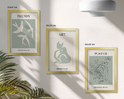 Zestaw 3 obrazów w ramie Stylowe ilustracje Henri Matisse