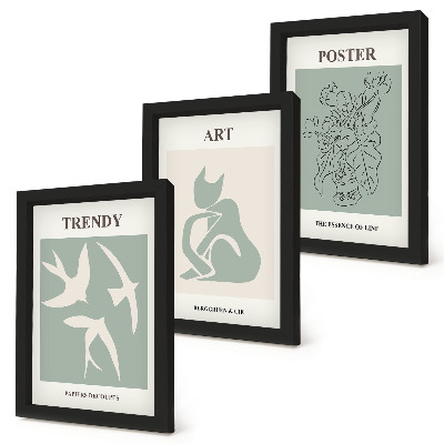 Zestaw 3 obrazów w ramie Stylowe ilustracje Henri Matisse