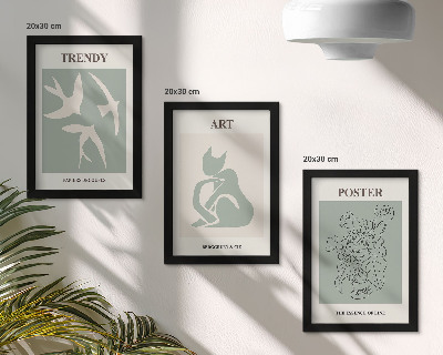 Zestaw 3 obrazów w ramie Stylowe ilustracje Henri Matisse