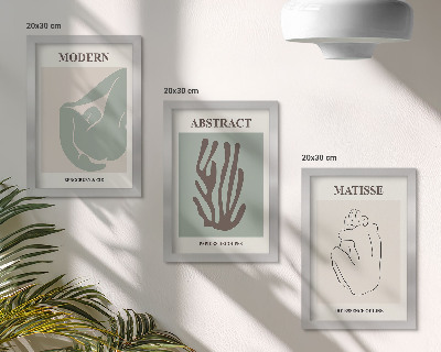 Tryptyk w ramie Stylowe obrazy z abstrakcyjnymi motywami Henri Matisse