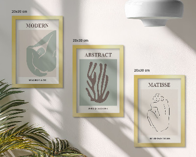 Tryptyk w ramie Stylowe obrazy z abstrakcyjnymi motywami Henri Matisse