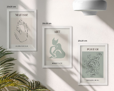 Tryptyk w ramie Postery w odcieniach beżu i zieleni Henri Matisse