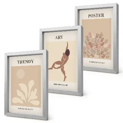 Tryptyk w ramie Abstrakcyjne formy i postacie Henri Matisse tryptyk przedstawiający abstrakcyjne formy i postacie w stylu Henri Matisse'a w ramie