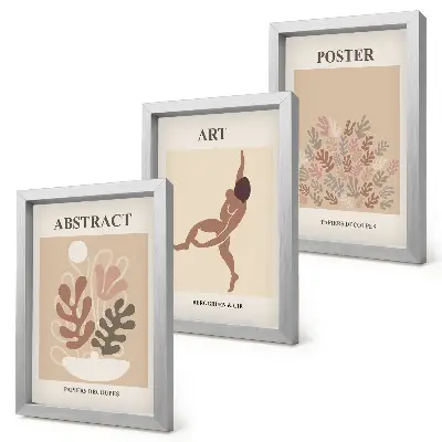 Tryptyk w ramie z serii stylowych abstrakcyjnych kompozycji Henri Matisse