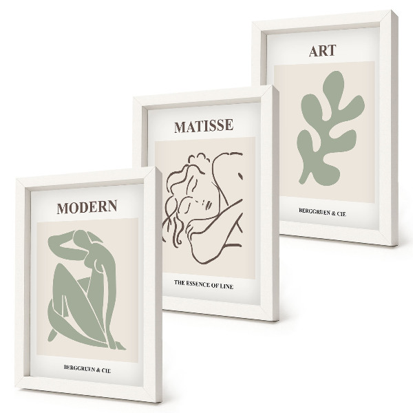 Dekoracja ścienna zestaw obrazów Stylowe postacie i rośliny w minimalistycznym designie