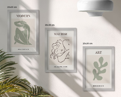 Dekoracja ścienna zestaw obrazów Stylowe postacie i rośliny w minimalistycznym designie