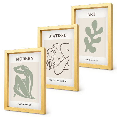 Dekoracja ścienna zestaw obrazów Stylowe postacie i rośliny w minimalistycznym designie