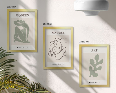 Dekoracja ścienna zestaw obrazów Stylowe postacie i rośliny w minimalistycznym designie