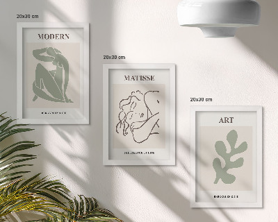 Dekoracja ścienna zestaw obrazów Stylowe postacie i rośliny w minimalistycznym designie