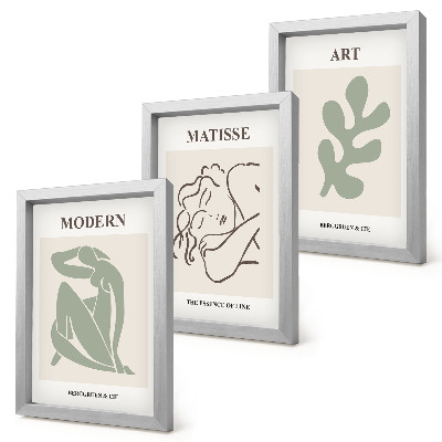 Dekoracja ścienna zestaw obrazów Stylowe postacie i rośliny w minimalistycznym designie