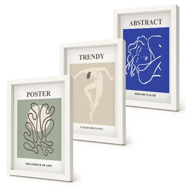 Dekoracja ścienna zestaw obrazów pastelowe ilustracje w stylu Henri Matisse'a