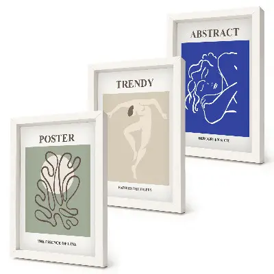 Dekoracja ścienna zestaw obrazów pastelowe ilustracje w stylu Henri Matisse'a