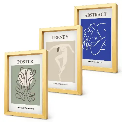 Dekoracja ścienna zestaw obrazów pastelowe ilustracje w stylu Henri Matisse'a