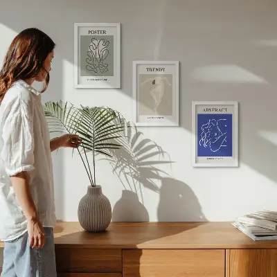 Dekoracja ścienna zestaw obrazów pastelowe ilustracje w stylu Henri Matisse'a