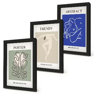 Dekoracja ścienna zestaw obrazów pastelowe ilustracje w stylu Henri Matisse'a