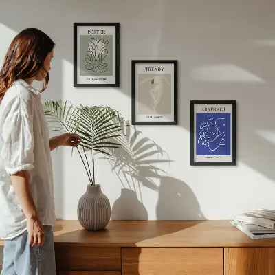 Dekoracja ścienna zestaw obrazów pastelowe ilustracje w stylu Henri Matisse'a