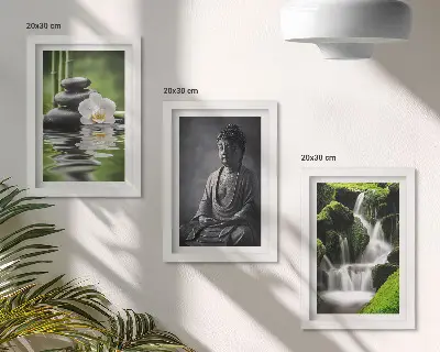 Zestaw obrazów dekoracja ścienna relaksujące motywy zen z wodą kamieniami i buddą