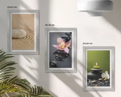 Dekoracja ścienna zestaw obrazów Relaksujące motywy kamieni spokój i zen