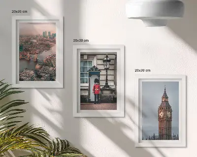Widoki Londynu z mostem i Big Benem tryptyk w ramie
