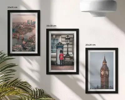 Widoki Londynu z mostem i Big Benem tryptyk w ramie