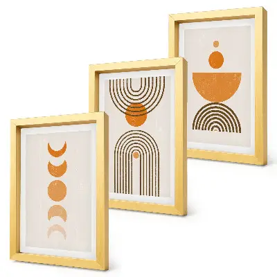 Tryptyk w ramie boho minimalistyczne wzornictwo dekoracyjne